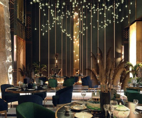 stylish candlelit tables- in restaurant at Punjabi Catering For Wedding In Delhi