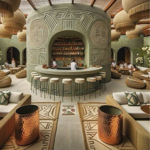 luxurious seating and round counter- Top Veg Punjabi Restaurant In Delhi