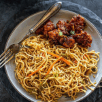 Veg Hakka Noodles with Manchurian served at Best Restaurant in Karnal at zaikastreet