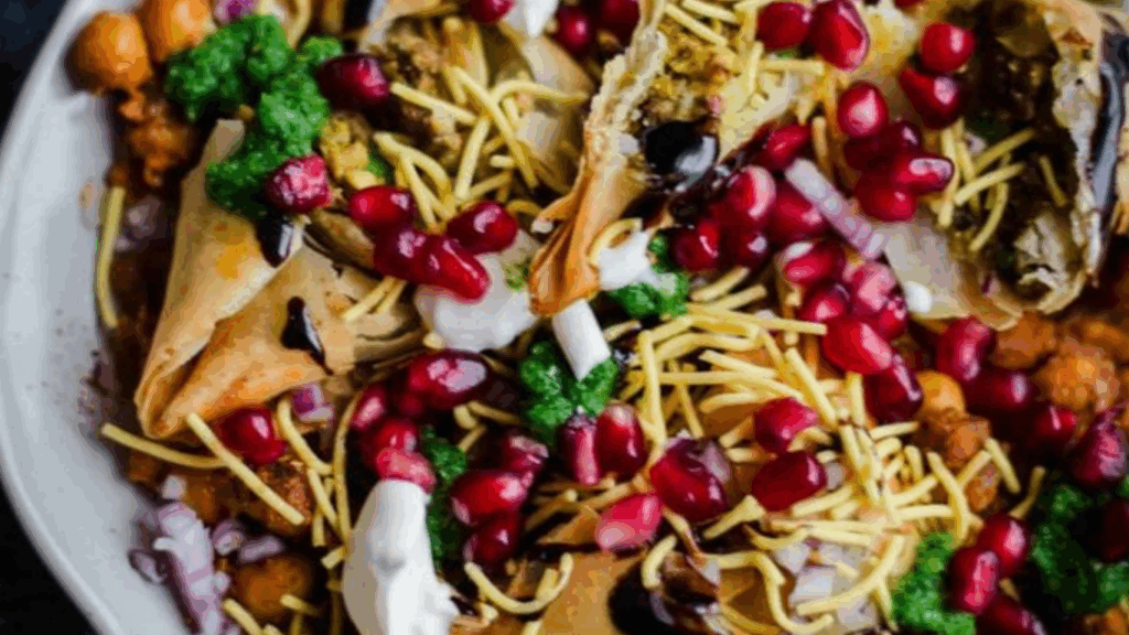 Samosa chaat served at zaikastreet
