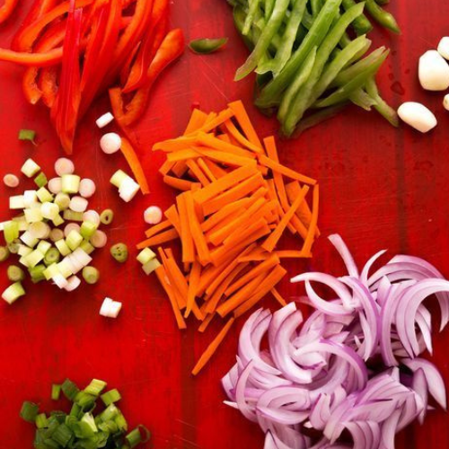 ingredients for making Hakka Noodles including vegetables like cabbage, carrot at zaikastreet